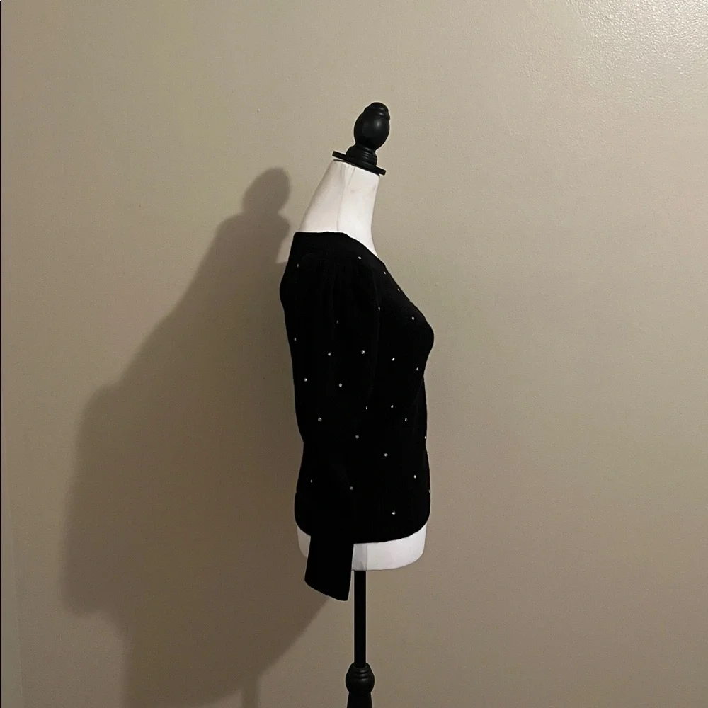 Design History Black Knit with Diamond look Accents - Picture 2 of 6